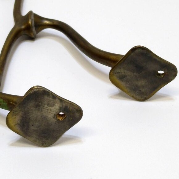 Art Brass Co. San-O-La Brass Bathroom Shelf Support Antique Wall Mount Brackets - Picture 4 of 11